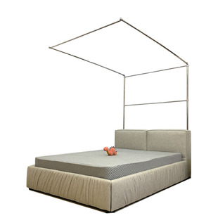 蚊帐支架家用不锈钢管落地钓鱼竿加粗加厚床头免安装升降伸缩支架