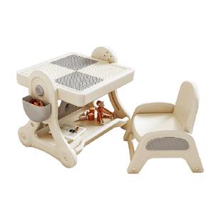 Babyviva儿童多功能积木桌子大颗粒拼图游戏桌男孩女孩益智玩具桌