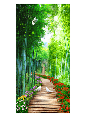 自粘立体玄关走廊过道壁纸墙贴画