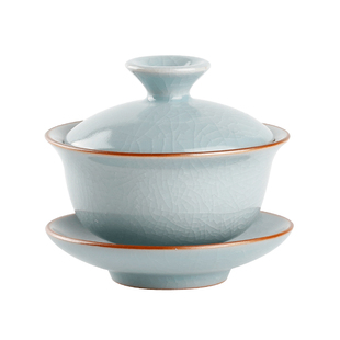 三勤堂泡普洱白茶盖碗三才杯景德镇陶瓷汝窑功夫茶具泡茶器敬茶碗