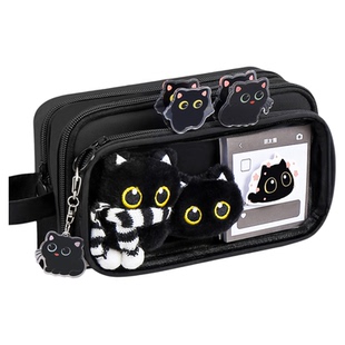 可爱围巾小猫~可拆卸透明笔袋女生2025新款高颜值ins风大容量痛包文具盒小学生女孩耐脏男生初中生简约铅笔袋