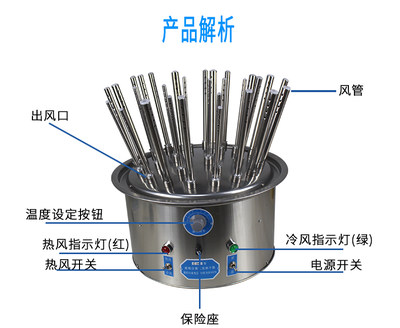 品玻璃气流烘干机 泰斯特 不锈钢快速专用烘干仪器C型20孔30孔1新