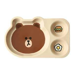 早餐分格盘家用大人减脂餐具高颜值儿童餐盘陶瓷分食分餐水果盘子