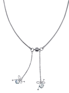 原创手作钻石蝴蝶结磁吸扣项链