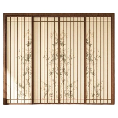 新中式竹影宋代美学格子隔断门