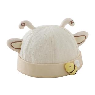 宝宝帽子春秋薄款超萌婴儿蜜蜂造型瓜皮帽春天男女幼儿小童地主帽