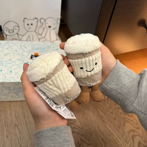 Кофейное плюшевое украшение на сумку, игрушка, милая кукла, брелок