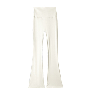 白色微喇叭鲨鱼裤女秋冬加绒加厚高腰显瘦瑜伽裤高个子加长马蹄裤