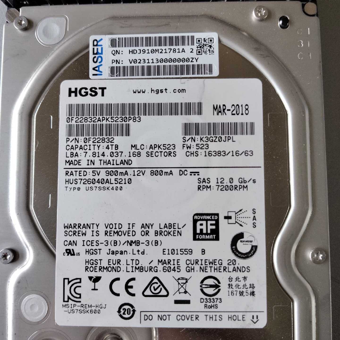 （请询价）日立4T7K6000HUS726040AL5210S