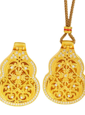 金店同款沙金葫芦随身佛项链吊坠