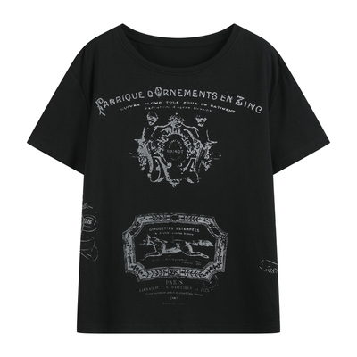noE-'EngravingMarrk'正肩短袖