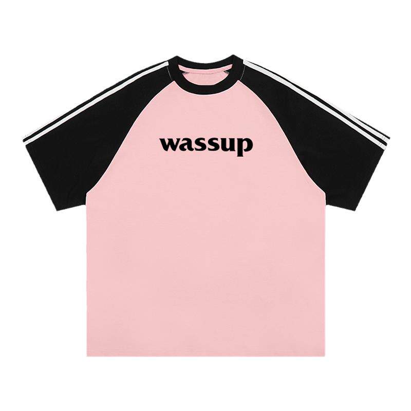 美式拼接潮牌短袖WASSUPHEODS