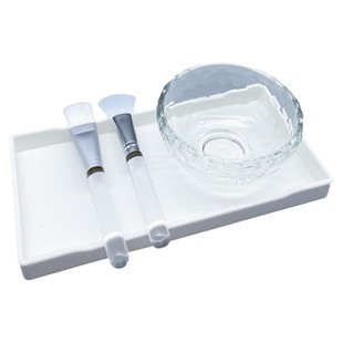 玻璃面膜碗和刷子套装透明高档湿敷调配膜碗皮肤管理美容水疗专用