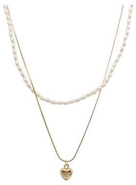 叠戴轻奢百搭双层锁骨链米粒珍珠