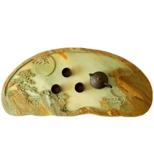 天然石材玉石茶台 茶海大小号特价石头茶盘 厂家纯手工易水砚端砚