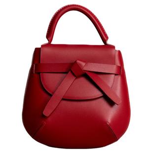 【金靖沈梦辰同款】THE YELLOW SHOP复古红色包包牛皮斜挎马鞍包