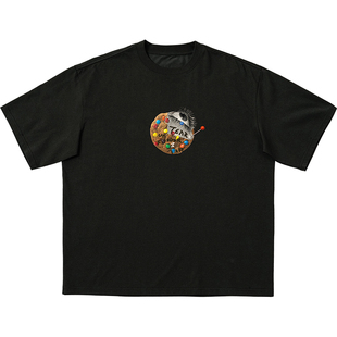 O3PARK夏季新款索洛纳速干凉感短袖宽松百搭彩虹眼泪饼干印花T恤