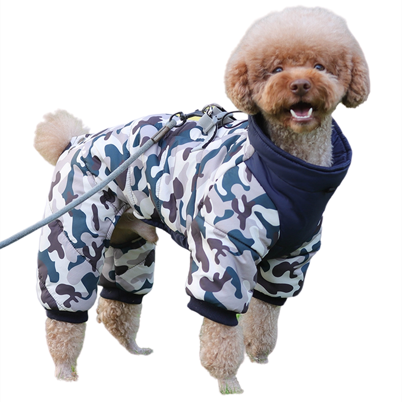 新款狗狗衣服宠物四脚衣红色中小型犬泰迪柴犬狗衣服冬季羽绒棉衣