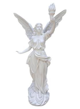 举火把天使石膏全身雕像光明女神石膏像雕塑艺术婚礼装饰欧式装修