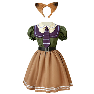 尼克cos服疯狂动物城Nick女童狐狸服装动漫游戏服歌舞剧演出服装