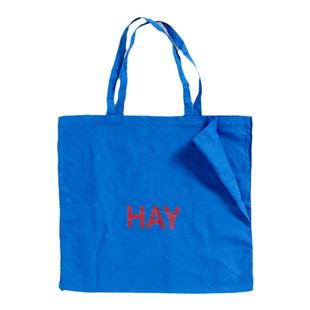 今日商铺官方授权HAY Blue Tote蓝色布包 购物袋水洗字母手提袋
