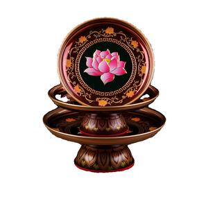 供盘水果盘合金佛前用品贡盘财神爷莲花佛具托盘家用佛堂办公室