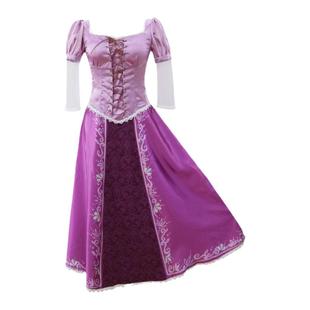 长发公主裙乐佩公主魔发奇缘亲子服装迪士尼裙子连衣裙紫色仙女裙