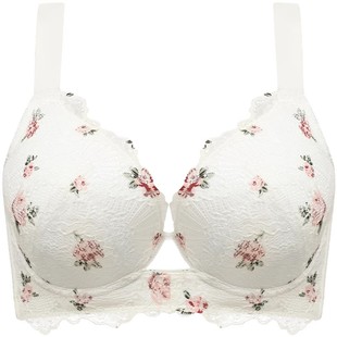 糖粒大码内衣女聚拢收副乳防下垂钢圈上托大胸显小文胸罩胖mm薄款