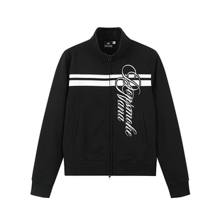 DONSMOKE正版授权NANA条纹LOGO印花拉链立领开衫卫衣百搭外套