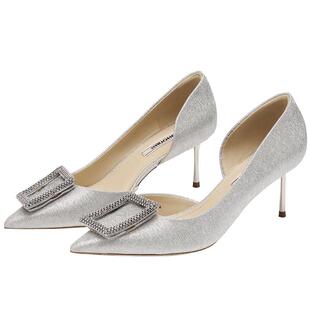 73hours女鞋慢镜头春秋新款细跟气质尖头高跟鞋显瘦不累脚婚鞋女