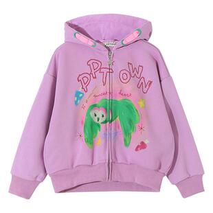 女童卫衣外套春装新款儿童休闲上衣套装大童连帽拉链运动服童装