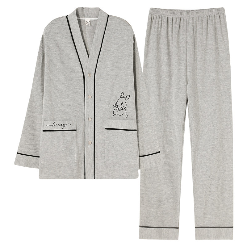 男特大码200斤长袖家居服套装