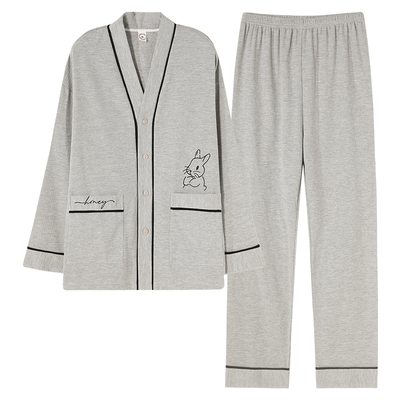 男特大码200斤长袖家居服套装