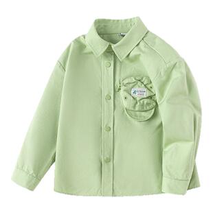 【设计师SICO商场同款】巴拉巴拉男童长袖衬衫2025春新款衬衣外套
