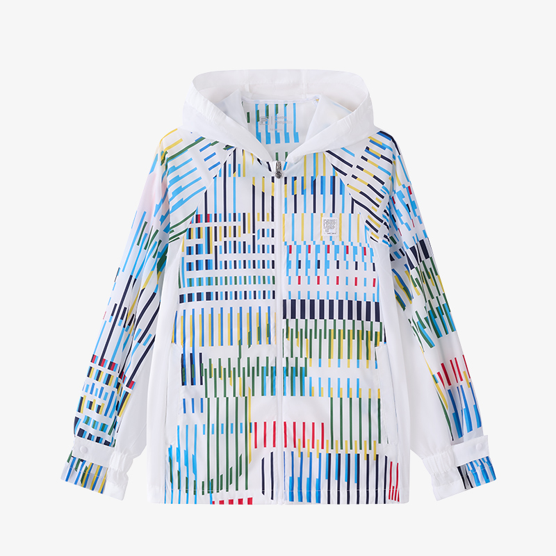 FILAx蓬皮杜中心儿童皮肤衣2024夏女中大童抗紫外线UPF40+防晒服