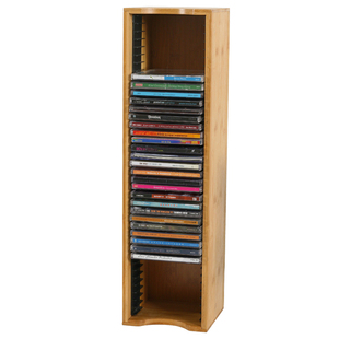 楠竹CD收纳架PS4游戏碟片架 桌面CD架实木蓝光碟游戏光盘架子CD架