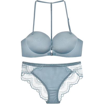 挂脖吊带聚拢隐形前扣文胸罩美背