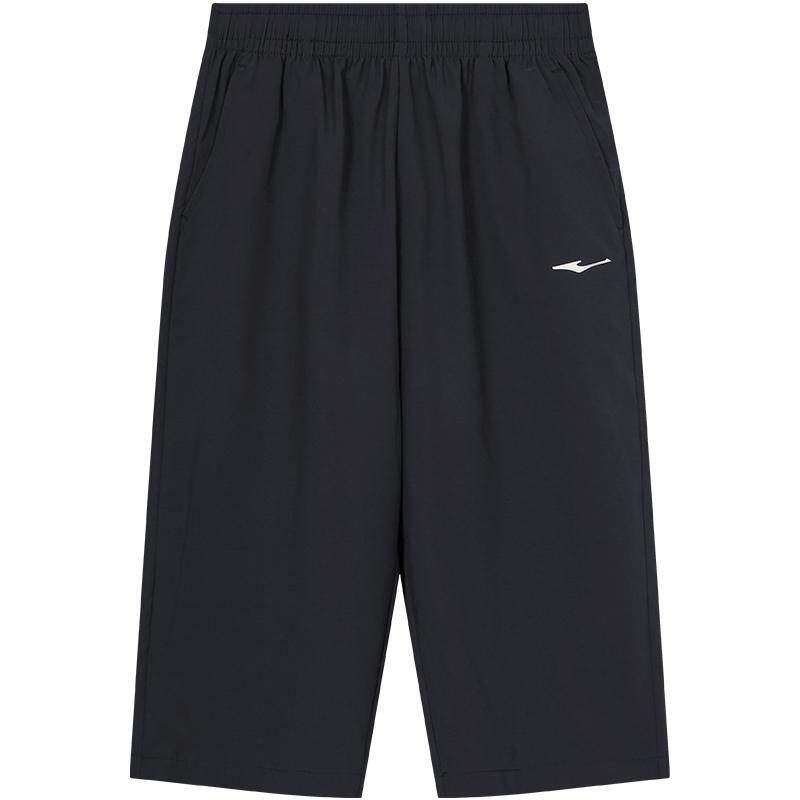 鸿星尔克儿童速干七分裤薄款透气运动裤子夏季凉感中大童梭织短裤