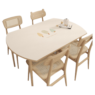 北欧椭圆形皮革桌垫餐桌防水防烫防油免洗pvc硅胶可折叠圆桌桌布