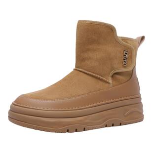 金利来女鞋冬季抗寒保暖东北加绒加厚棉鞋百搭厚底魔术贴雪地靴女