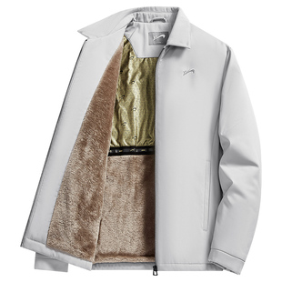 贵人鸟棉服外套男秋冬季行政夹克男士加绒外套中年爸爸冬装外套男