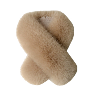 狐狸毛围巾女冬季加厚双面百搭简约气质护颈仿皮草獭兔毛毛领围脖