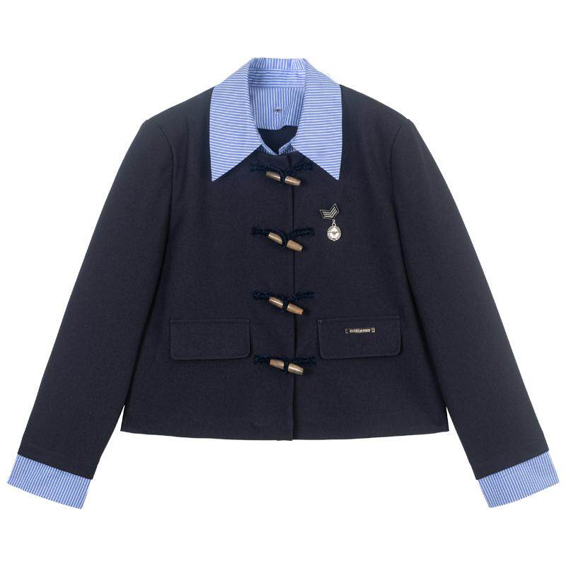 KEIKO西装制服穿搭短款外套+短裤