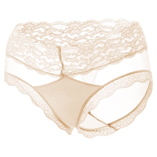 轻奢缎面法式蕾丝内裤女无痕性感女士内裤蜜桃臀10a级抑菌纯棉裆