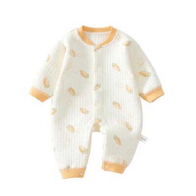 温巢婴儿衣服秋季夹棉保暖连体衣