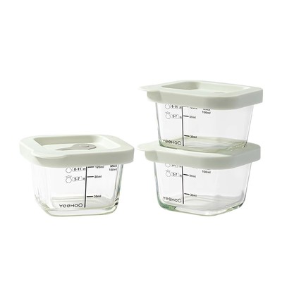 英氏宝宝辅食盒玻璃保鲜储存可蒸煮蛋羹碗专用婴儿辅食碗杯模全套