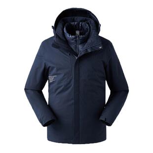Jeep新款硬核壳冲锋衣男三合一羽绒内胆外套户外防水保暖登山服