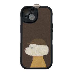 可爱棒球帽小狗iphone17promax手机壳苹果15小米14iqoo13华为p80新款小羊皮mate60适用nova12荣耀300vivo红米