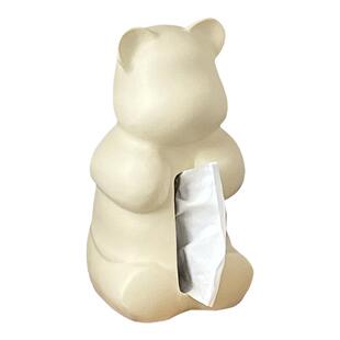 Click奶糖熊陶瓷抽纸盒摆件纸巾抽收纳抱抱熊奶油风家居博主同款