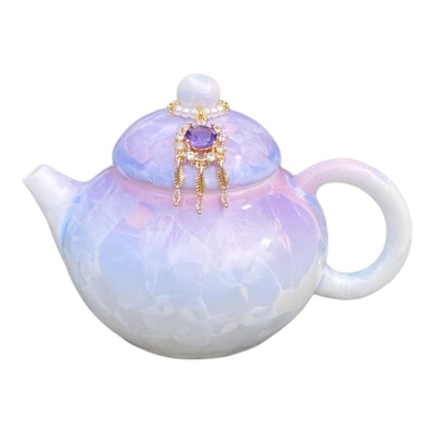 灵隐景区文创渐变紫冰裂纹茶杯